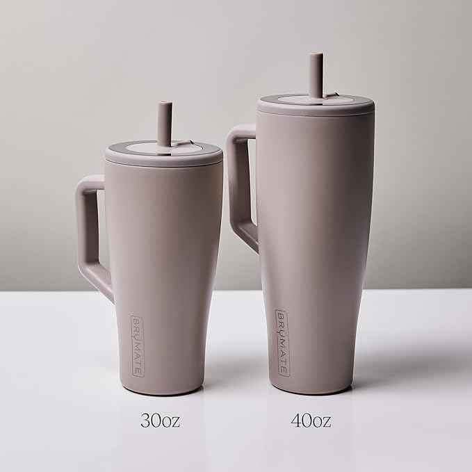 BrüMate Era 40 oz Tumbler with Handle and Straw | 100% Leakproof Insulated Water Bottle Tumbler with Lid and Flexible SoftSip Straw | Made of Stainless Steel | Cup Holder Friendly | 40oz (Dark Aura)