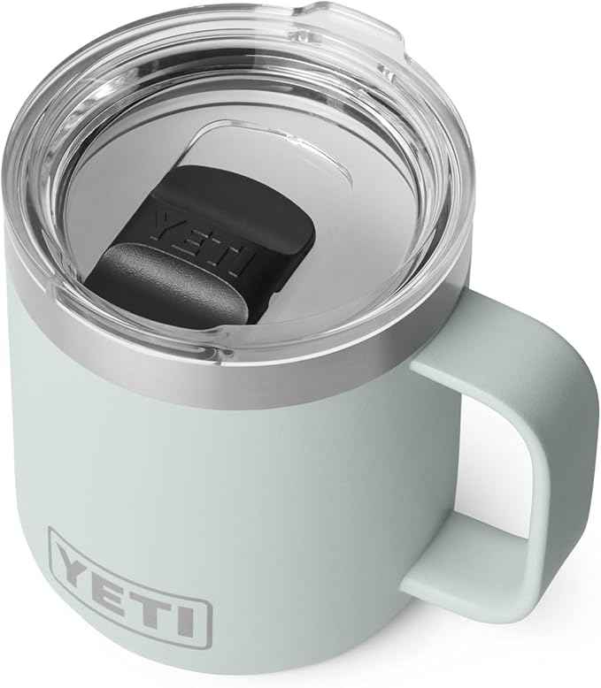YETI Rambler 10 oz Ceramic Lined Stackable Mug, Vacuum Insulated, Stainless Steel with MagSlider Lid, Ridgeline