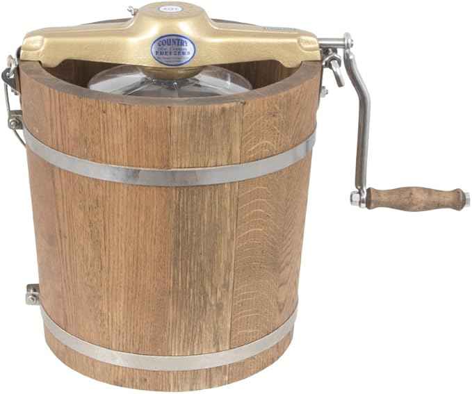 4 qt Country Ice Cream Maker - Classic Wooden Tub - Hand Crank