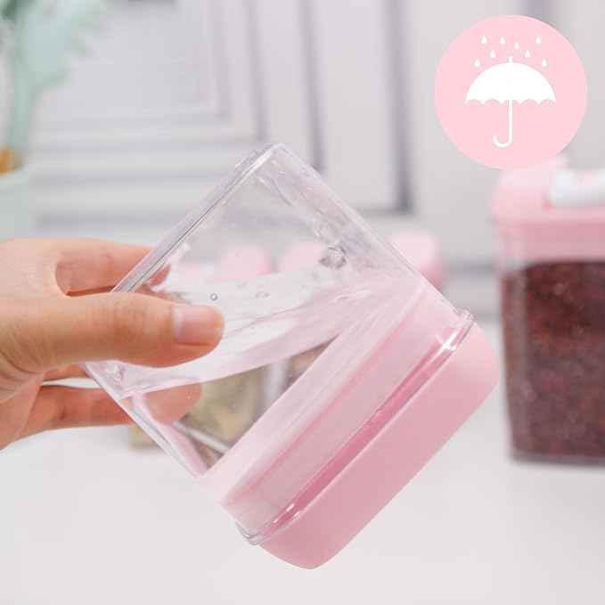 U-QE Airtight Food Storage Containers -8 Piece BPA Free Clear Plastic Airtight Containers with Easy Lock Lids for Kitchen Pantry Organization and Storage - Sugar, Flour, Cereal, Labels & Marker