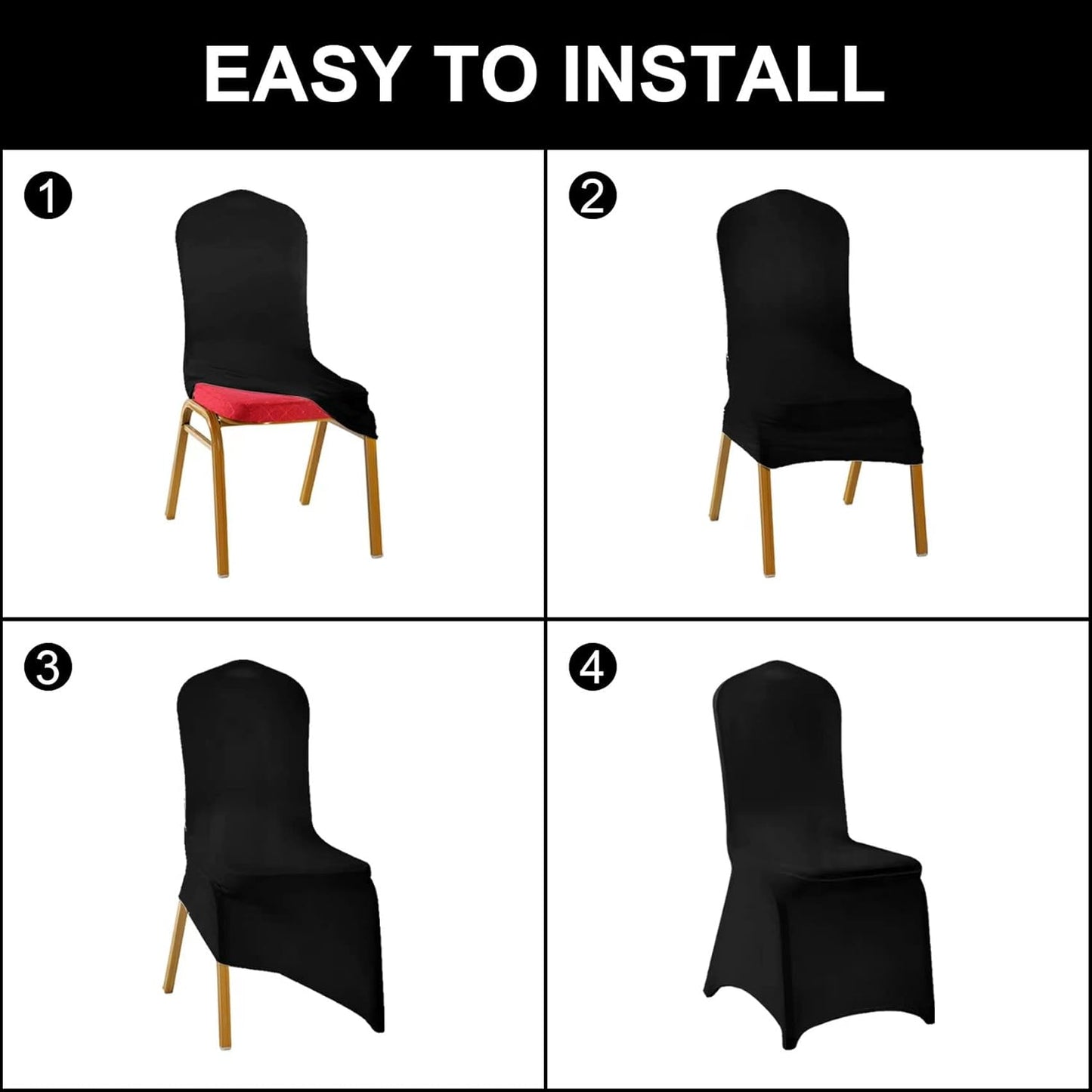 SUPERO Waterproof Spandex Chair Cover 12PCS, Stretch Dining Chair Covers, Polyester Outdoor Chair Covers, Protector Stretch Chair Cover for Party Universal, Banquet, Wedding Event, Hotel(Grey)