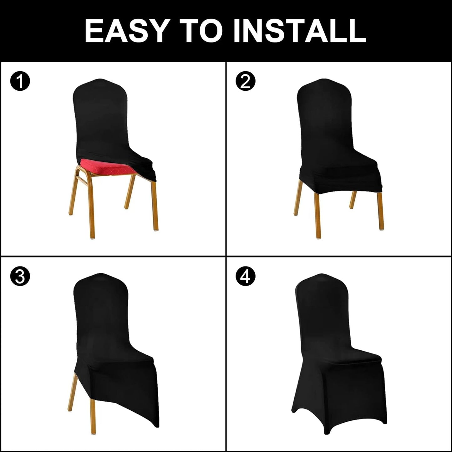 SUPERO Waterproof Spandex Chair Cover 12PCS, Stretch Dining Chair Covers, Polyester Outdoor Chair Covers, Protector Stretch Chair Cover for Party Universal, Banquet, Wedding Event, Hotel(Fuchsia)