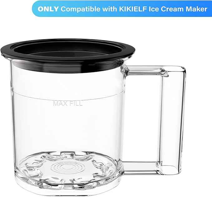 KF-2501 20 oz Pint Replacement Container Cup with Storage Lid for Frozen Treat Makers, Extra Pint for Ice Cream/Gelato/Sorbet Bases, Freezer Storage, Single-Batch Prep (1-pack)