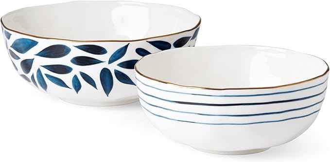 Lenox Blue Bay 2-Piece Nesting Bowl Set, 5.51