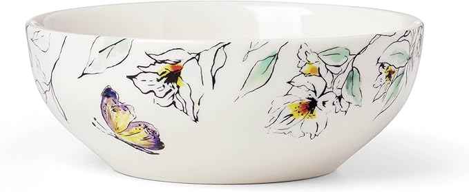 Oneida Dinnerware Set, Botanica 12-Piece Dinnerware Set, Service For 4, Porcelain Material, Dishwasher And Microwave Safe, Bowls, Plates And Bowls, Dinner Dishes, Plates, Home (White, 12 Piece)