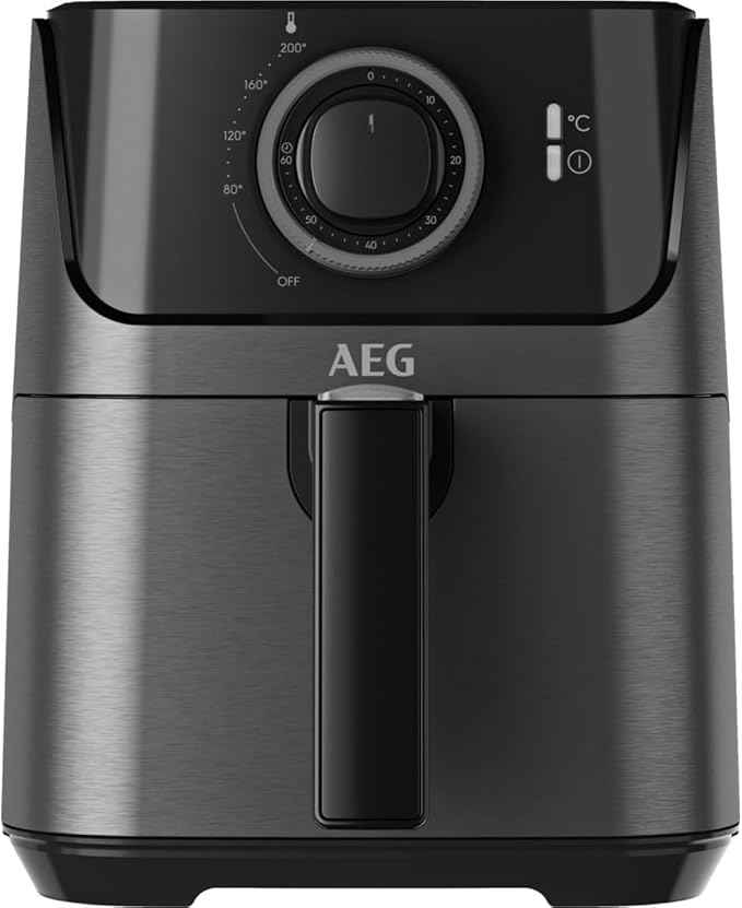AEG AF5-1-4 GB air fryer, frying, grilling, baking, without, little oil, 2.5 l capacity, dishwasher safe, 80-200 °C, programmable, black