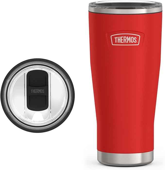 THERMOS ICON SERIES, Stainless Steel Tumbler with Slide Lock, 24 Ounce, Crimson
