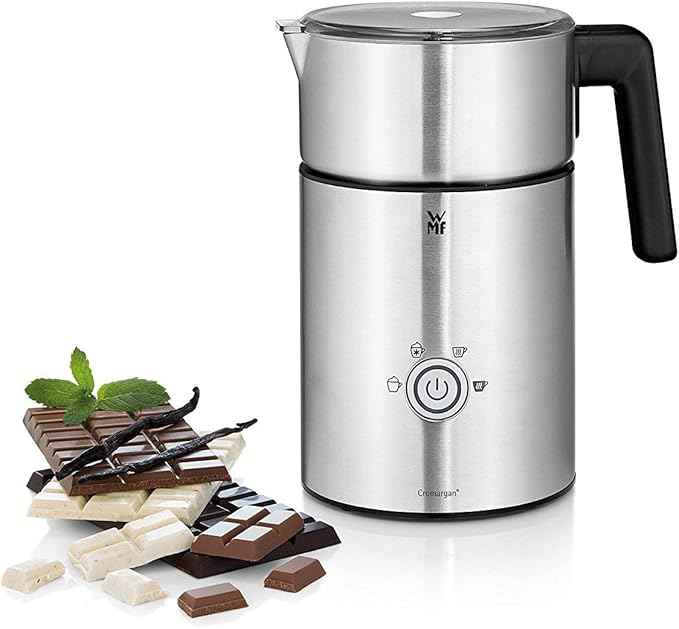 WMF Lono Milk & Choc Induction Milchaufs for Milk Froth Hot and Cold or Hot Chocolate, Cromargan/Matte Silver
