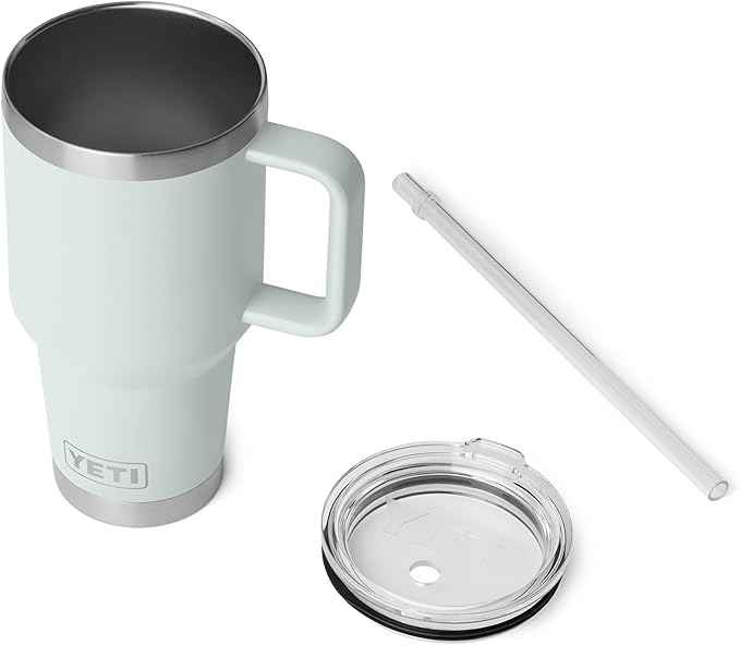 YETI Rambler 35 oz Straw Mug 2.0 - Double-Wall Vacuum Insulation for Cold Beverages – Dishwasher Safe – Cupholder Compatible – Reusable Straw – Comfortable Grip Handle – Travel Mug - Ridgeline