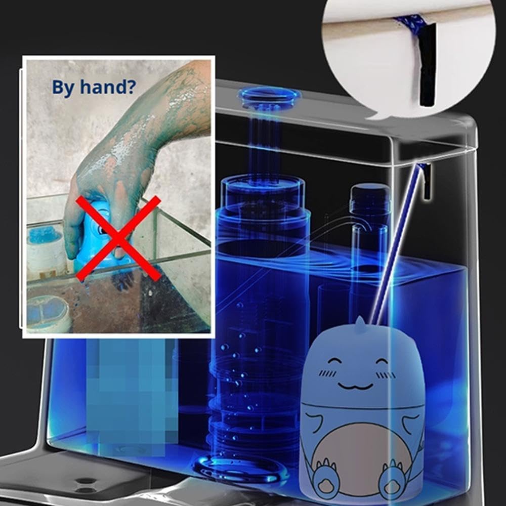 Cute Dinosaur-Shaped Toilet Bowl Cleaner Bottle,Automatic Bathroom Toilet Tank Cleaner with Carrying Rope,Three Fragrances, Ocean Jasmine Peach for 90 days,Easy to Use Leaving Fresh Scent (Blue)