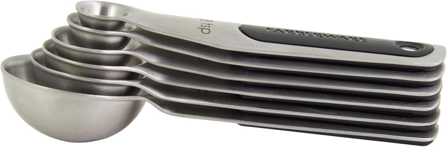 Farberware Professional Stainless SteelMeasuring Spoons Precision and Ease in Every Scoop, Features Magnetic Handles for Easy Storage, Dishwasher Safe
