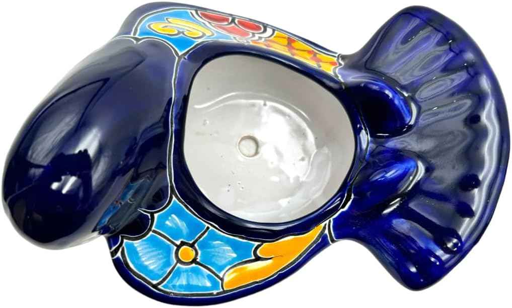 Talavera Dove Planter Bird Animal Flower Pot Cute Mexican Pottery Folk Art Multicolor Indoor Outdoor Handmade Hand Painted Home Decor 10.5" (Multi 4)