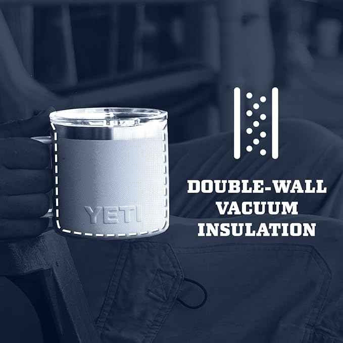 YETI Rambler 14 oz Mug, Vacuum Insulated, Stainless Steel with MagSlider Lid, Stainless | Vacuum Insulated, MagSlider Lid, Stainless