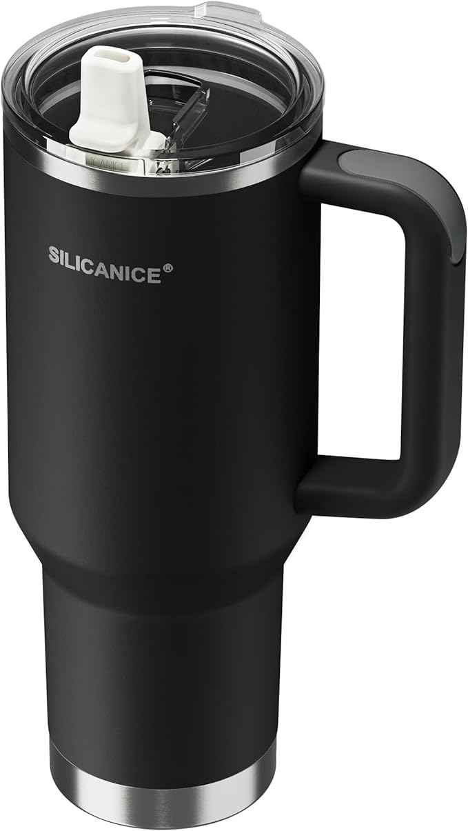 For Travel & Gym – Never Drink from a Moldy Lid Again: 40oz Hygienic Tumbler, 100% Leakproof Lid & Removable Foldable Spout. Reinforced Base, Fits Cup Holders - Black