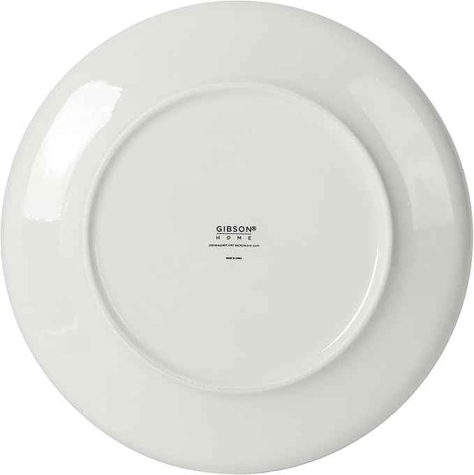 Gibson Home Havenstone 12-Piece Porcelain Dinnerware Set – Dinner Plates, Salad Plates & Bowls, Classic White With Black Rim Everyday Dish Set for Home, Kitchen, Microwave & Dishwasher Safe