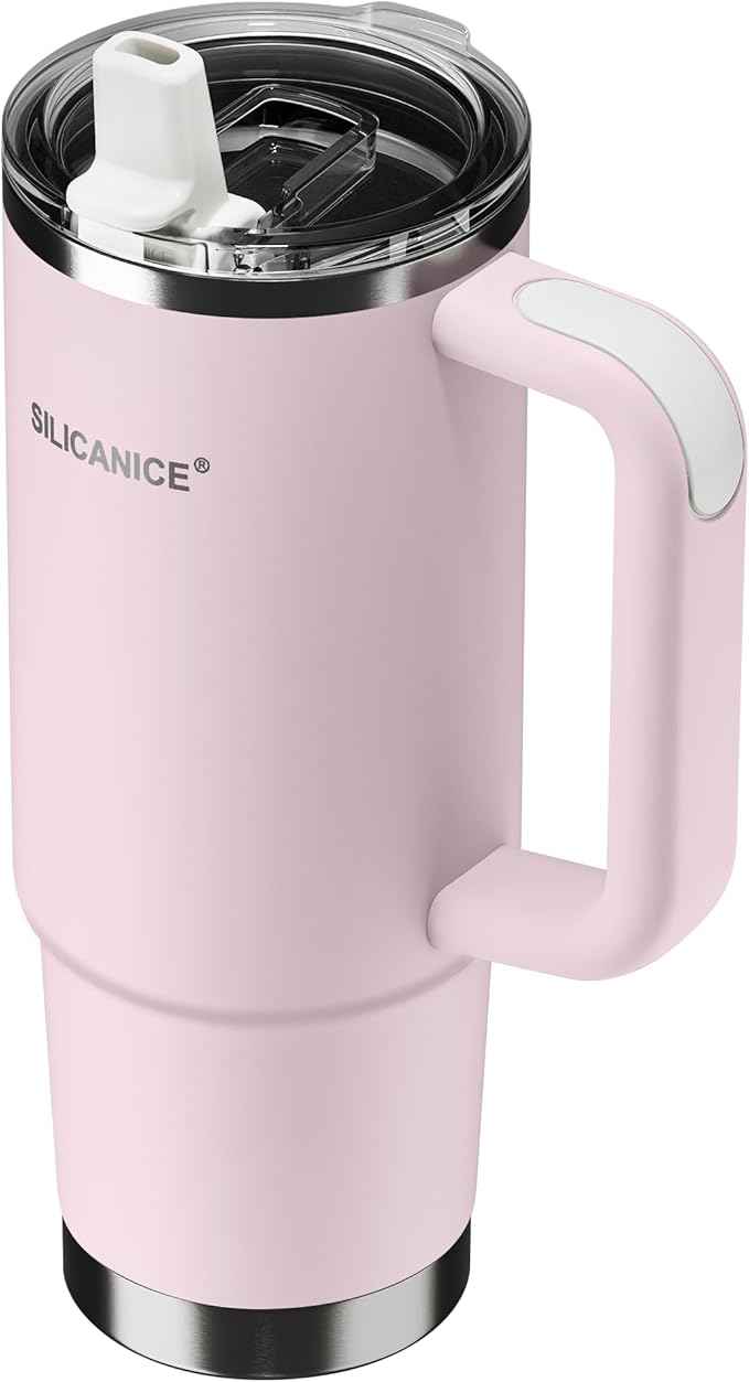 For Travel & Gym – Never Drink from a Moldy Lid Again: 30oz Hygienic Tumbler, 100% Leakproof Lid & Removable Foldable Spout. Reinforced Base, Fits Cup Holders- Pink Sand