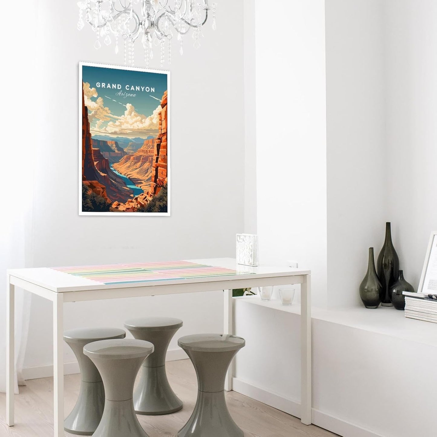Viokalt Vintage Arizona Scenery Wall Art Funky Usa City Landscape Canvas Posters Funky North America Grand Canyon Travel Prints Painting For Living Room Bedroom Wall Decor 8x12in Unframed