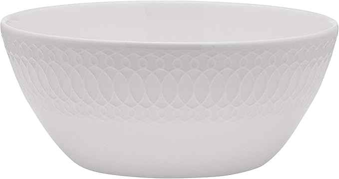 Mikasa Levi 40 Piece Bone China Dinnerware Set, Embossed Plates Bowls, Chip-Resistant, Lightweight, Elegant and Durable, Service for 8, White