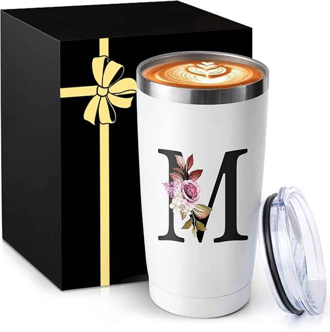 20 Oz Insulated Coffee Cup with Lid Car Tumbler Travel Mug Women Wife Husband Happy Birthday Wedding Romantic Gift Best Cool Day Personalized Unique Special Cute Custom Christmas Xmas Valentines Ideal