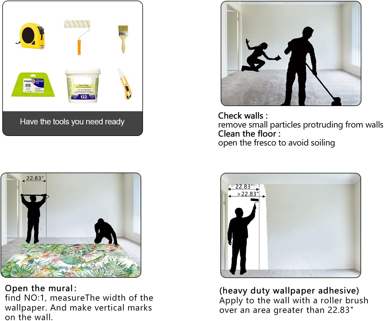 Tropical Green Botanical Flower Birds Leaf Wallpaper Bedroom Plant Floral Mural Room Decor Living Room tv Background Large Wall Mural - 137"x96" (Not Peel and Stick)