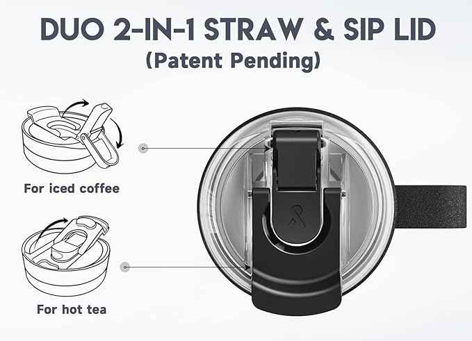 Meoky 40oz Tumbler with Handle, Stainless Steel Travel Mug with 2-in-1 Straw and Sip Lid, Vacuum Insulated Coffee Mug, 100% Leak Proof, Keeps Cold for 34 Hours or Hot for 10 Hours (Night)