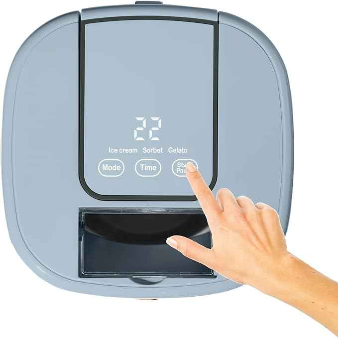 1.5 Quart Ice Cream Maker with Touch Control Panel, Freezer Bowl Design, Compact Electric Machine for Homemade Frozen Desserts, Gelato & Sorbet (Cornflower Blue)