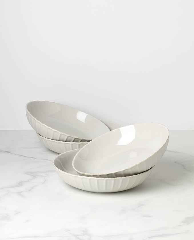 Lenox 897192 French Perle Scallop Dinner Bowls, Set of 4