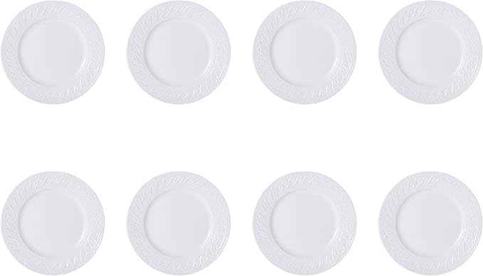 Pfaltzgraff Sylvia 32-Piece White Dinnerware Set, Service for 8, Durable Stoneware Plates, Bowls, and Mugs, Microwave and Dishwasher Safe