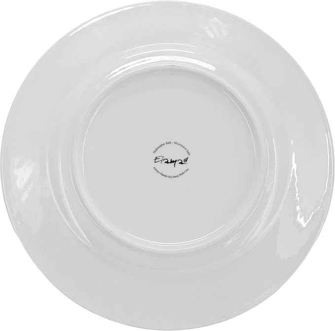 Elama Julia 16 Piece Scalloped Double Bowl Porcelain White Dinnerware Set, Serveware, Tableware, Bowls, Plate Set (Julia)