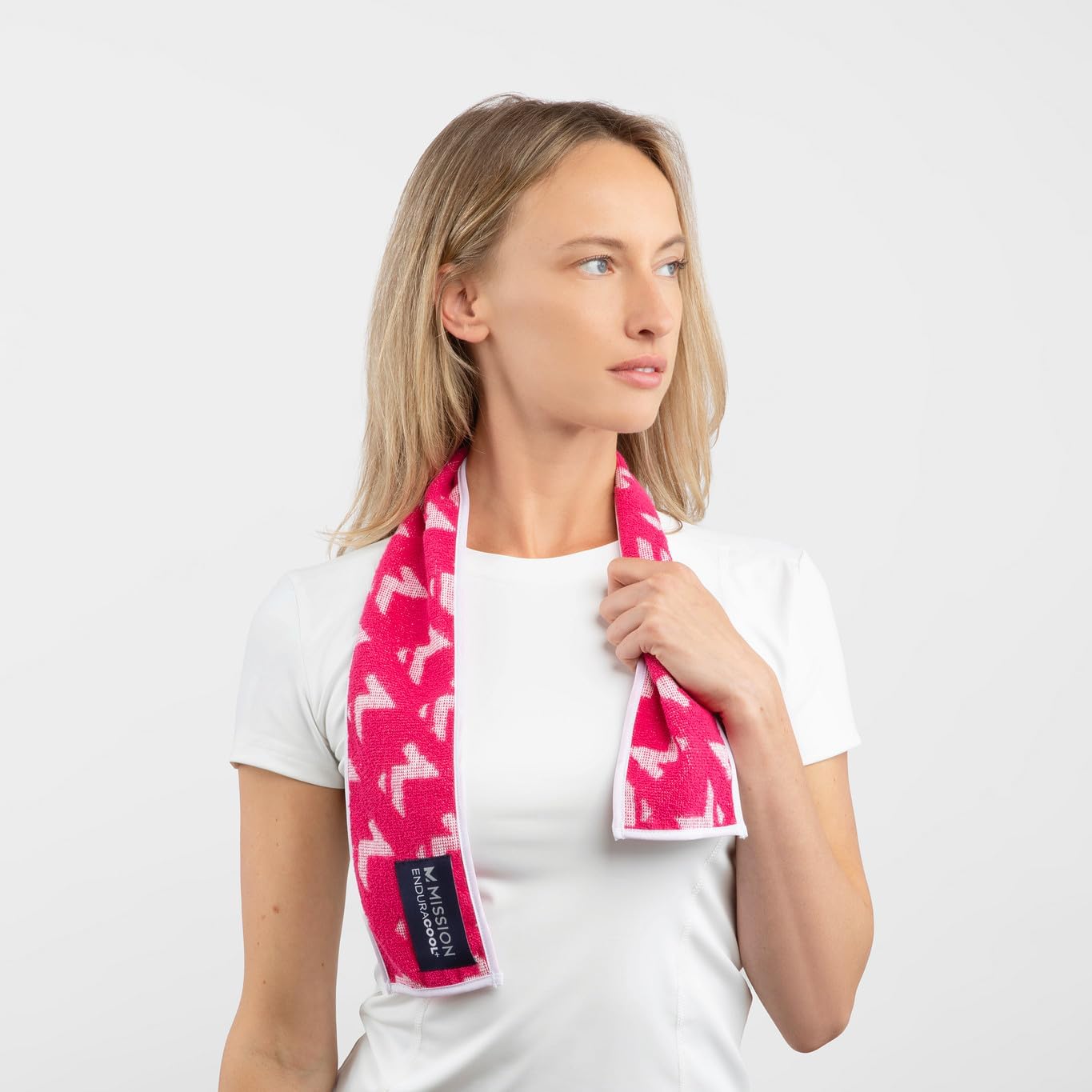 MISSION Enduracool+ Mini Performance Towel, 2 Pack, Instant Cooling Up to 8 Hours UPF 50, Fast Drying, for Outdoors, Running, Sports, Hiking, Camping, Gym (Ash Gray & Fuchsia)