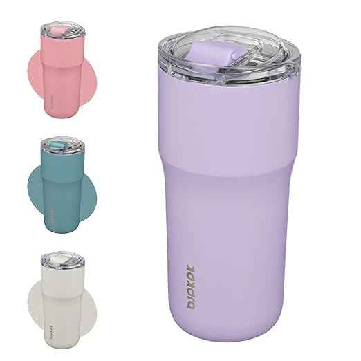 BJPKPK Insulated Tumbler,20oz Stainless Steel Tumbler with lid,Double Wall Travel Coffee Mug Thermal Cup,Keep Drinks Cold and Hot,Lavender