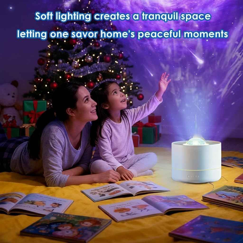 Northern Lights Projector,Ocean Wave & Aurora Galaxy Light with 12 Color Patterns RGB LED Mood Lighting for Bedroom,Suitable as for Women,Children,Teenagers and Girls