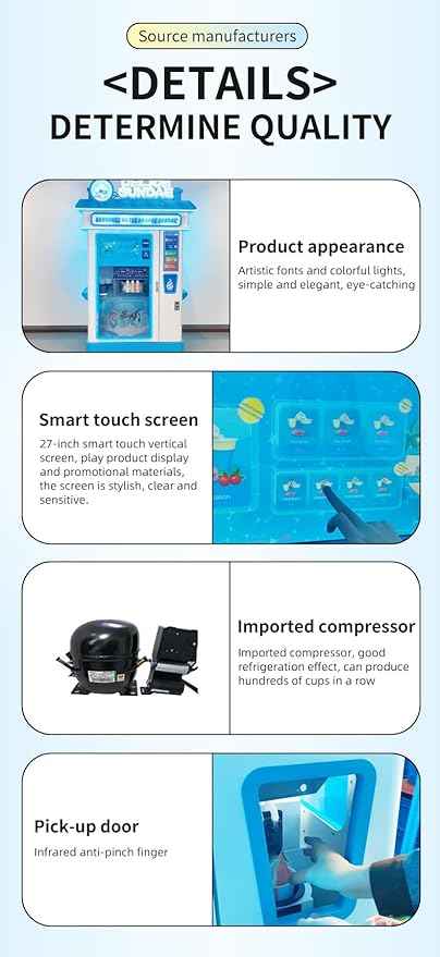 Commercial Ice Cream Vending Machine, Automatic Ice Cream Machine for Self Service Sales, Ice Cream Dispenser for Indoor and Outdoor Use