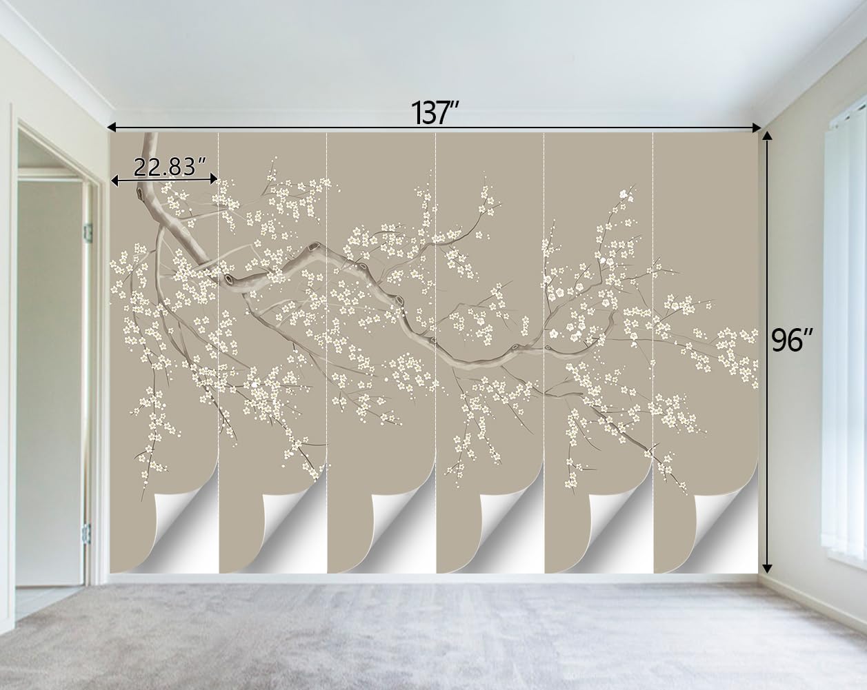 Chinese Style Plum Flower wallpeper Living Room Bedroom Office Wall Mural - 160"x108"（Not Peel and Stick）