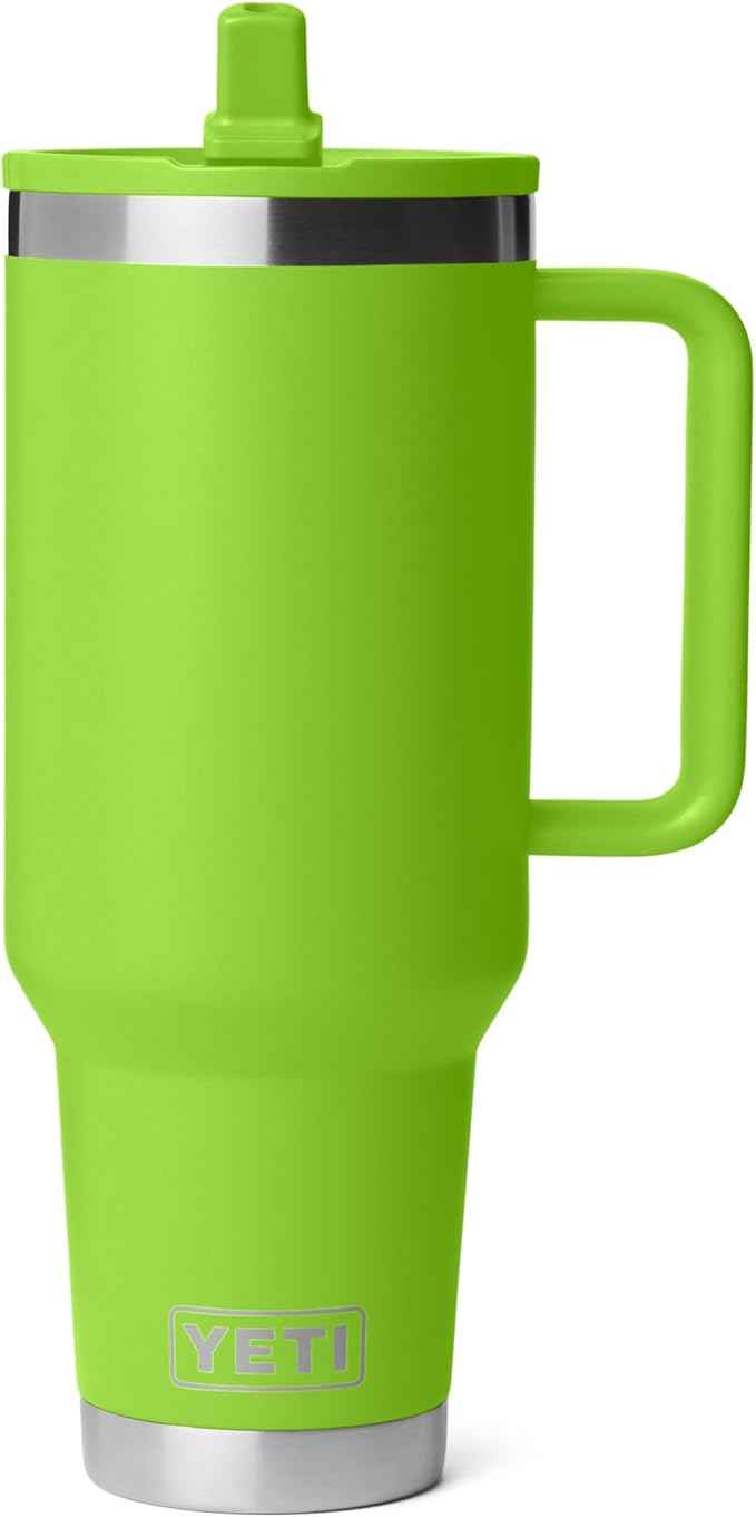 YETI Rambler 40 oz Travel Mug with Flip Straw Lid – Stainless Steel, Vacuum Insulated, Leakproof, Cup Holder Friendly