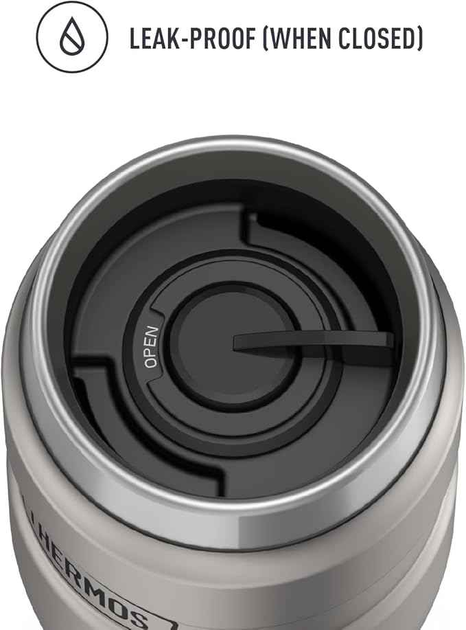 THERMOS Stainless King Travel Tumbler, 16 Ounce, Vacuum-Insulated | Matte Steel | Pack of 4