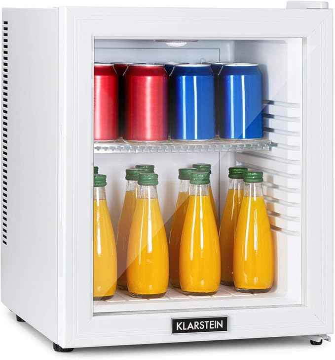 Klarstein Brooklyn - Minibar mini fridge, thermoelectric cooling system, 3-stage cooling: up to 12°C, EcoExcellence system:, noiseless: 0 dB, 32 liters, white