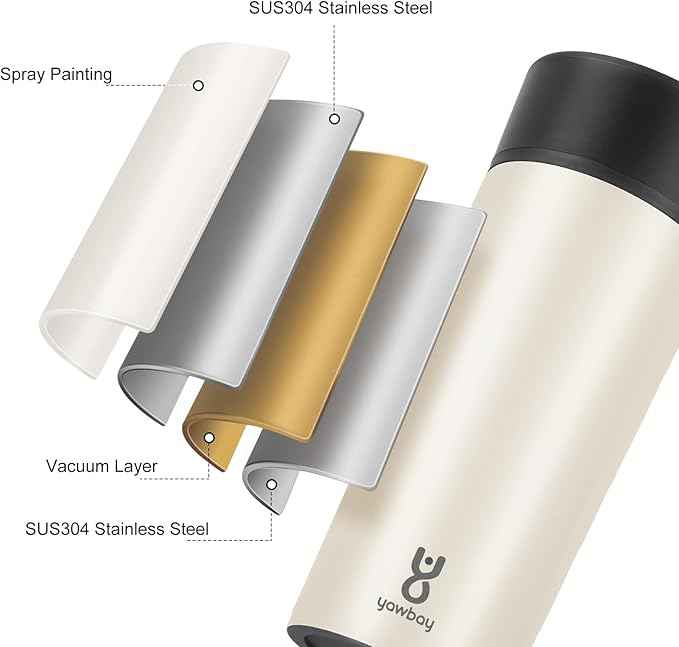 Travel Coffee Mug with 360°Lid, Travel Coffee Tumbler 12 oz Leak Proof, Stainless Steel Insulated Travel Mugs for Hot and Cold Spill Proof Leak Proof(Beige)