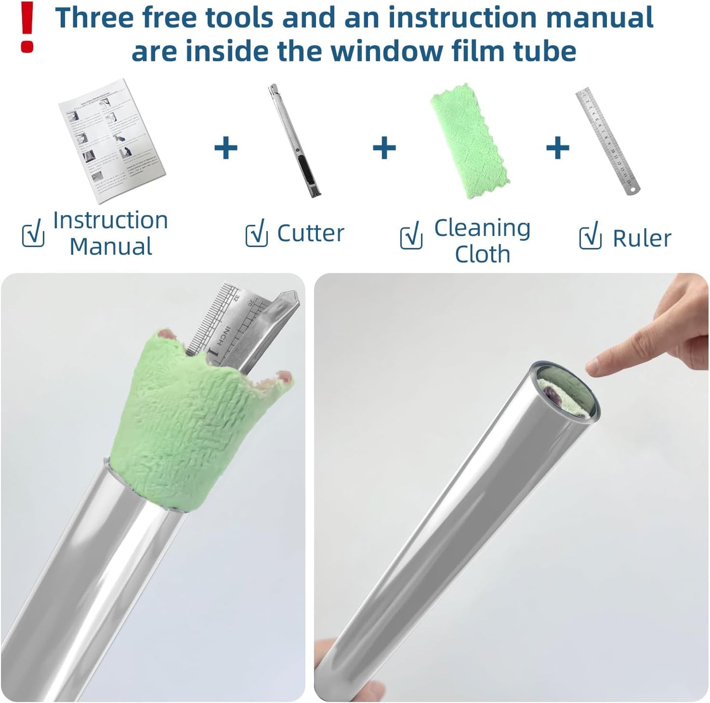 DUOFIRE One Way Window Film Privacy See Out Not in Heat Blocker Window Tint Reflective Mirror Windows Tinting Film for Home Static Cling Anti-UV Sun Blocking Windows Covering（Silver, 17.4x78.7in）