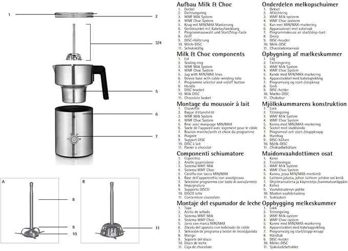 WMF Lono Milk & Choc Induction Milchaufs for Milk Froth Hot and Cold or Hot Chocolate, Cromargan/Matte Silver