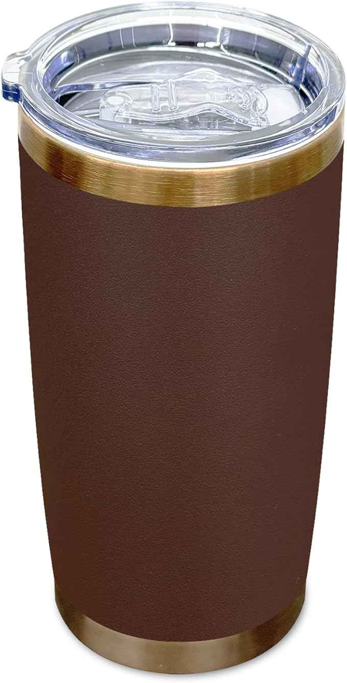 20 oz Tumblers Stainless Steel Tumbler with Lid and Straw Insulated Coffee Mug for Laser Graving 26oz Powder Coated Cup(Coffee,1 pack)