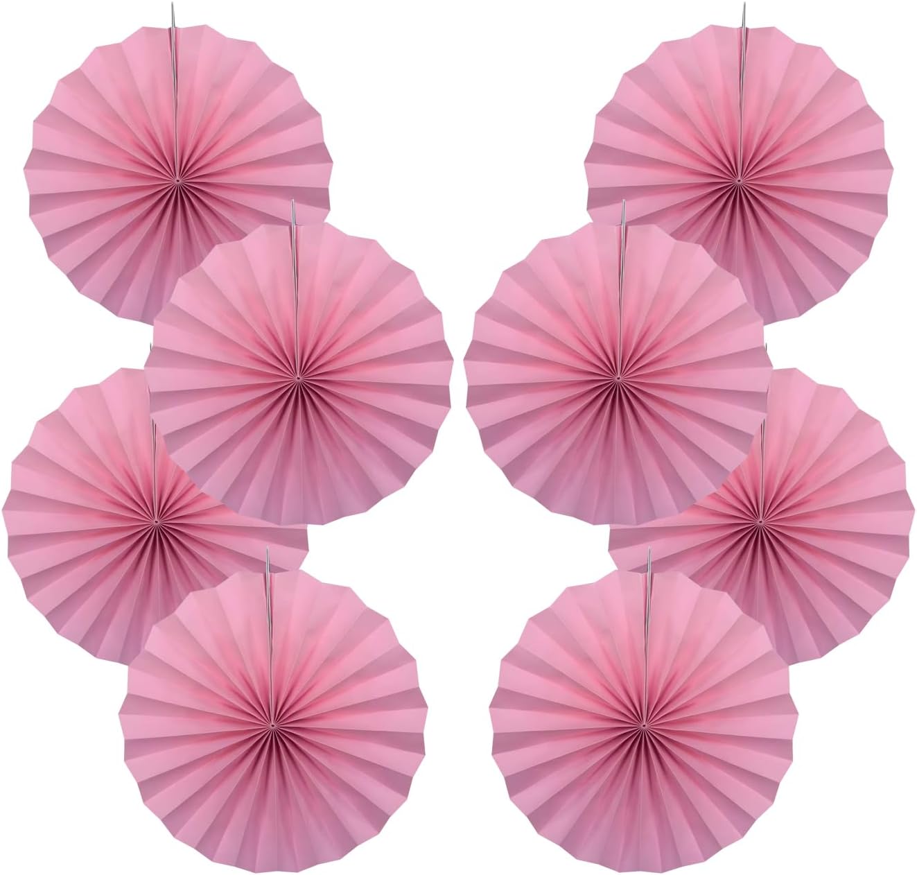 Pink Party Decorations,Pink Paper Decorations for Party,Baby Shower Decorations Party Paper Fans Bulk 12in,Schoolgirl Style Classroom Decor for Party 30 Color DIY Set （Pink）