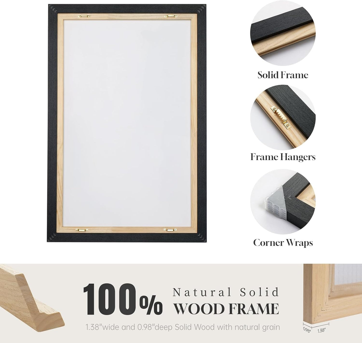 Framed Green Abstract Canvas Wall Art, Modern Art Prints Paintings Artwork for Walls, Minimalist Dark Sage Green Pictures for Living Room Dining Room Bedroom Office Bathroom Wall Decor 24x36 In