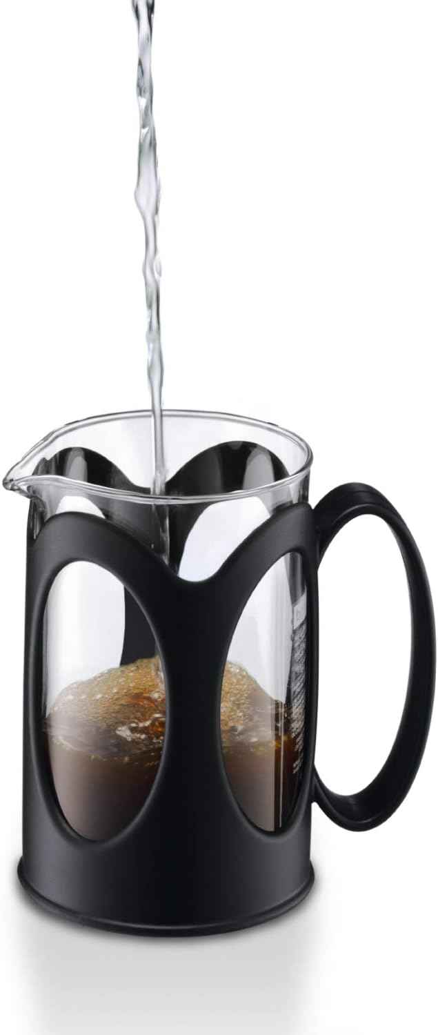 BODUM 10683-01 Kenya French Press Coffee Maker, Borosilicate Glass - 4-Cup (0.5 L), Black