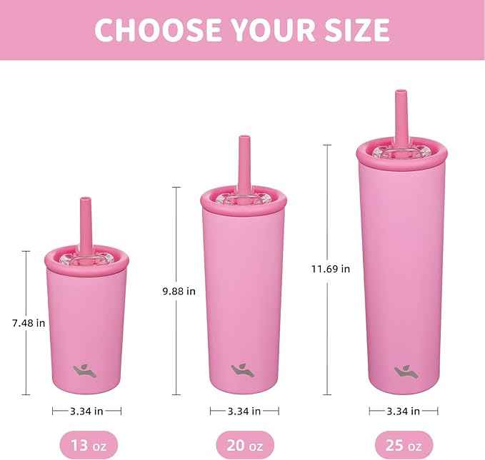 Konokyo 25oz Insulated Tumbler with Lid and Straw, Reusable Iced Coffee Cup with Lid, Travel Coffee Mug, BPA-Free, Leak-Proof and Durable, Rose Red