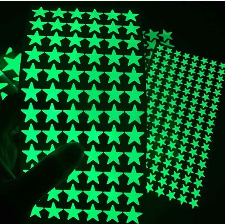 Glow in The Dark Star Stickers Glow Stars for Kids Room, Glow in The Dark Stars for Ceiling and Wall, Bright Luminous Wall Stickers for Bedroom, Party Decoration, Green