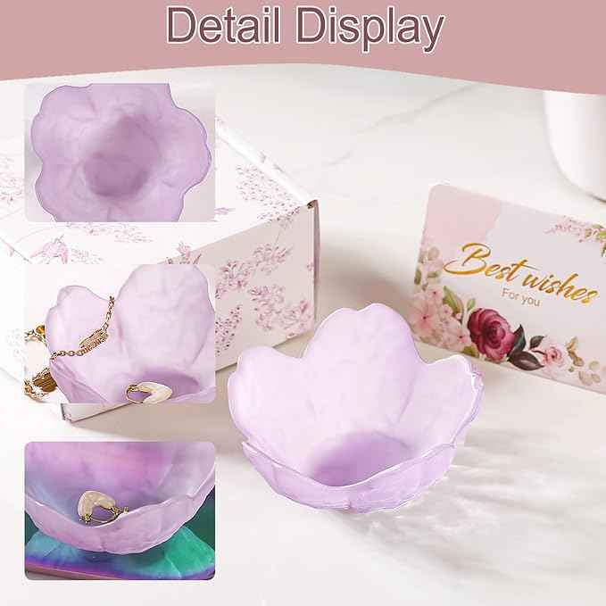 Gifts for Women Flower Jewelry Dish Ring Holder Jewelry Tray Vanity Organizer Room Decor Aesthetic Dorm Bathroom Decor Decorative Trinket Dish for Rings Earrings Necklaces Friendship Birthday Gifts