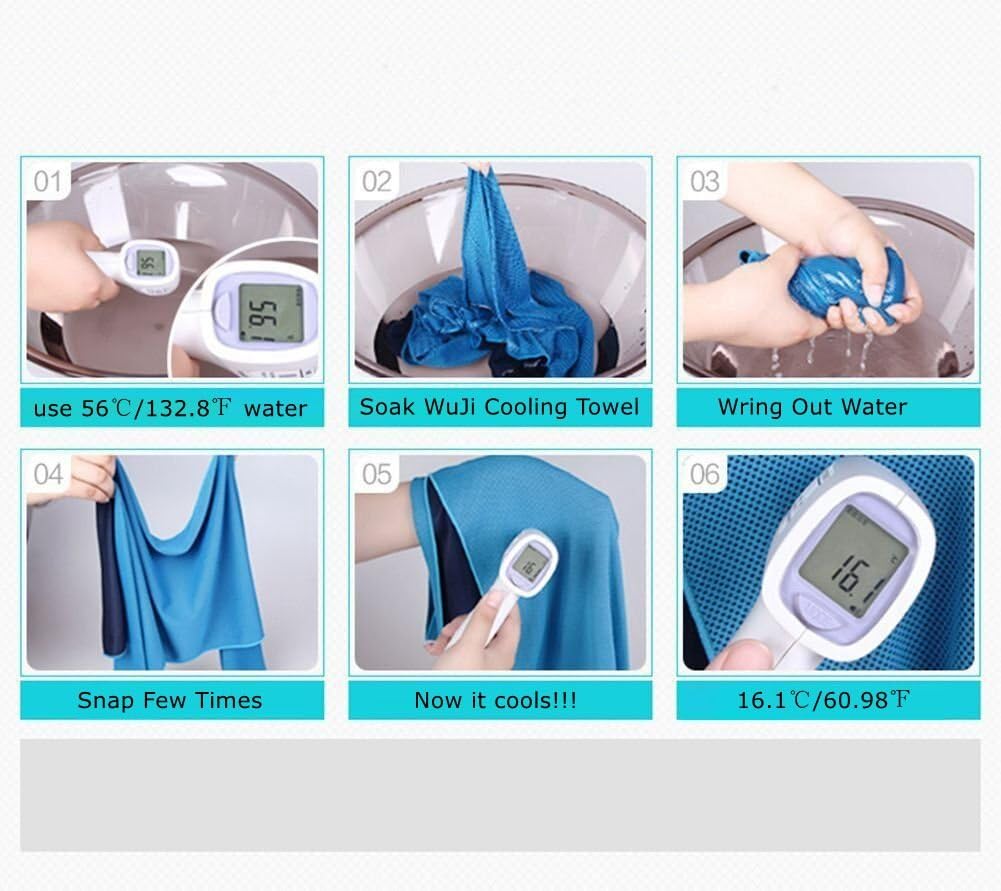 Cooling Towel Microfiber Towels for Instant Relief Sports Towel Headwear for Golf Swimming Football Workout Gym 40"x12" Travel Towel for Sweat,Blue