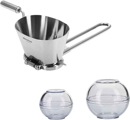 Westmark Herb Set, 3 Pieces, 1 Herb Mill Stainless Steel + 2 Keeping Balls, Diameter 7 cm + Diameter 9 cm, Stackable, BPA-Free, Stainless Steel/SAN