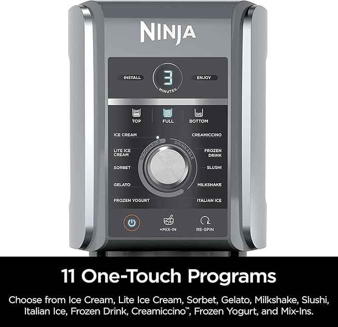 Ninja NC501 CREAMi Deluxe 11-in-1 Ice Cream & Frozen Treat Maker for Ice Cream, Sorbet, Milkshakes, Frozen Drinks & More, 11 Programs, with 2 XL Family Size Pint Containers Cherry Red (Renewed)